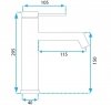REA - Bateria Umywalkowa FOSS Czarna Matowa / Black Mat niska 